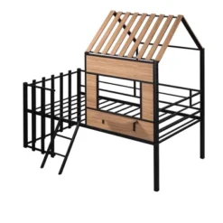 Metal Twin Size Loft Bed With Roof, Windows, Railing And Ladder - ModernLuxe 12 Metal Twin Size Loft Bed With Roof, Windows, Railing And Ladder - ModernLuxe -Baxton Studio Store GUEST c34060c7 7e7b 4f93 9f9d 28085193c9a6
