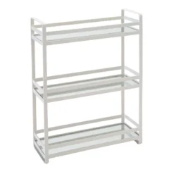 3 Tier Flat Wire Slim Vanity Tower White - Home Details -Baxton Studio Store GUEST c4edba68 8e72 4f64 bef7 973804bacaef