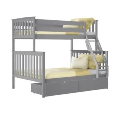Max & Lily Twin Over Full Bunk Bed With Under Bed Storage Drawers -Baxton Studio Store GUEST c5249012 8168 4073 92e4 de6aee63b5a3