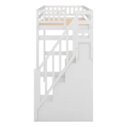 Twin Size Loft Bed With Storage Staircase And Built-in Desk-ModernLuxe -Baxton Studio Store GUEST c704aff5 b273 4206 9b19 39257ffeda00