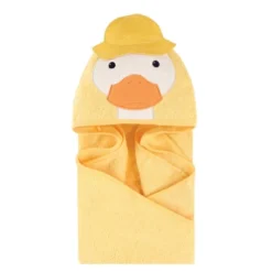 Little Treasure Baby Unisex Cotton Animal Face Hooded Towel, Duck, One Size