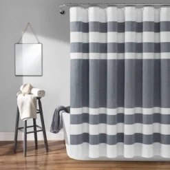 Cape Cod Stripe Yarn Dyed Cotton Shower Curtain - Lush Décor -Baxton Studio Store GUEST c8d4efbd 3910 409e a794 0f231e53e161