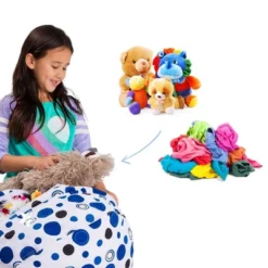 Stuffed Animal Storage Bean Bag Chair Cover For Kids' - Posh Creations -Baxton Studio Store GUEST c920633c 6a8f 4bb3 a9df f8b62e3f8254