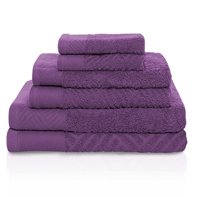 Basketweave Jacquard Cotton Modern Absorbent 6-Piece Towel Set By Blue Nile Mills 9 Basketweave Jacquard Cotton Modern Absorbent 6-Piece Towel Set By Blue Nile Mills - Image 7