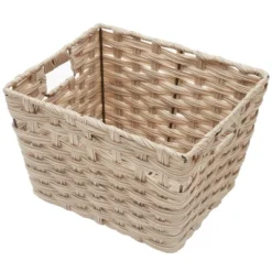 Home Basics Medium Faux Rattan Basket With Cut-out Handles -Baxton Studio Store GUEST cbdbff5e cc56 47e2 aeee 2df0b16e24e4