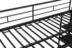 Metal Twin Size Low Loft Bed With Storage Shelf And Stairs, Black - ModernLuxe -Baxton Studio Store GUEST cc1141ca 4c10 458e 9fa9 24571832c7ad