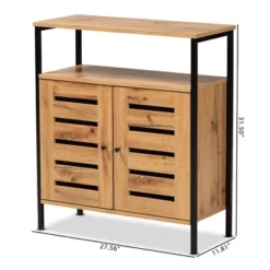Vander Wood And Metal 2 Door Shoe Cabinet Oak Brown/Black - Baxton Studio 19 Vander Wood And Metal 2 Door Shoe Cabinet Oak Brown/Black - Baxton Studio -Baxton Studio Store GUEST cc26e9b7 dd06 458e 8319 904be4654e15