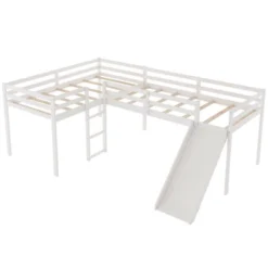 L-Shaped Twin Size Loft Bed With Ladder And Slide - ModernLuxe 13 L-Shaped Twin Size Loft Bed With Ladder And Slide - ModernLuxe -Baxton Studio Store GUEST cc3c0c68 d550 4f18 a422 2ecb192dea93