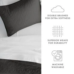 Quilted Coverlet And Shams Set Damask Square Herringbone Pattern - Becky Cameron -Baxton Studio Store GUEST cd25e4bb 0de2 43cf a308 2d79c9a94174