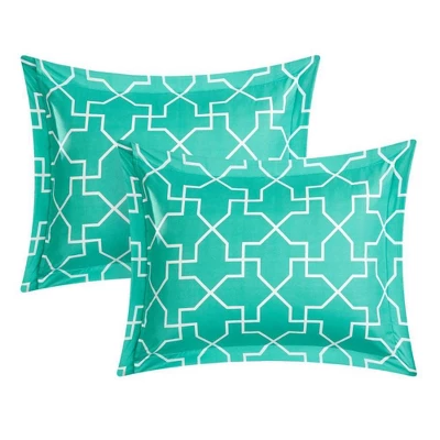 Queen 8pc Kacey Bed In A Bag Comforter Set Aqua - Chic Home 4 Queen 8pc Kacey Bed In A Bag Comforter Set Aqua - Chic Home - Image 2