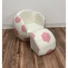 Upholstered Soccer Ball Chair With Pull Out Ottoman Pink/White - Gift Mark 2 Upholstered Soccer Ball Chair With Pull Out Ottoman Pink/White - Gift Mark -Baxton Studio Store GUEST ce2d3545 2ea5 4f6b b78d b5c42a828999