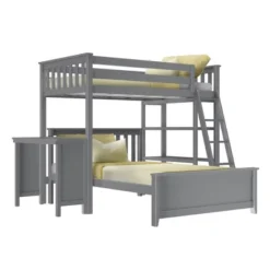 Max & Lily L-Shaped Twin Over Full Bunk Bed With Bookcase And Desk -Baxton Studio Store GUEST ce5cd45d e059 4911 bb36 06577995e753