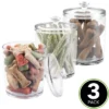 MDesign Tall Round Plastic Dog Food, Treat Storage Canister Jar - 3 Pack - Clear 2 MDesign Tall Round Plastic Dog Food, Treat Storage Canister Jar - 3 Pack - Clear -Baxton Studio Store GUEST ce6365c8 f675 4238 bbe4 caea4de574d7
