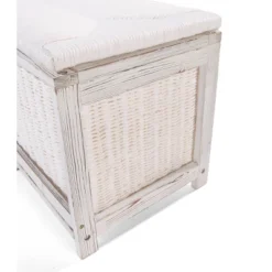 Badger Basket Kid's Storage Bench With Woven Top And Baskets White -Baxton Studio Store GUEST cf60af9f 573b 4074 9aac 636ddc964eb5