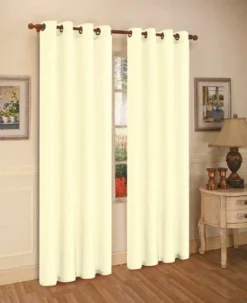 J&V TEXTILES 2 Panels Solid Grommet Faux Silk Window Curtain Drapes Treatment 58" Wide And 84" Length (Black) -Baxton Studio Store GUEST d03be695 2fef 4011 9c08 0c120e602d96