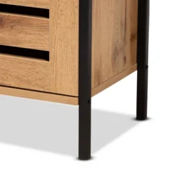 Vander Wood And Metal 2 Door Shoe Cabinet Oak Brown/Black - Baxton Studio 16 Vander Wood And Metal 2 Door Shoe Cabinet Oak Brown/Black - Baxton Studio -Baxton Studio Store GUEST d1189d67 5834 402d 8480 ef4c60e576e7