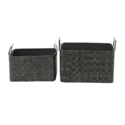 Set Of 2 Leather Storage Baskets Brown - Olivia & May -Baxton Studio Store GUEST d1a05250 9961 4eb3 a4cc 4c1fd363094e