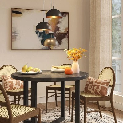 12" X 25" X 22.5" Ceiling Light Black/Gold - Threshold™ 3 12" X 25" X 22.5" Ceiling Light Black/Gold - Threshold™