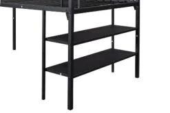 Metal Twin Size Low Loft Bed With Storage Shelf And Stairs, Black - ModernLuxe -Baxton Studio Store GUEST d216a3f9 8671 4dec 9594 543eb25ac9c7