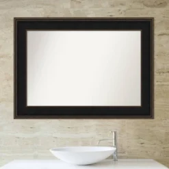 44" X 32" Non-Beveled Mezzanine Wood Bathroom Wall Mirror Espresso Brown - Amanti Art -Baxton Studio Store GUEST d2639e1b 4401 4053 b66c 3df83b8b32bb
