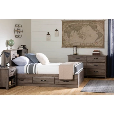Full Ulysses Mates Bed With 3 Drawers Fall Oak - South Shore 3 Full Ulysses Mates Bed With 3 Drawers Fall Oak - South Shore