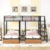 Full Over Twin-Twin Triple Bunk Bed With Drawers And Staircase - ModernLuxe 2 Full Over Twin-Twin Triple Bunk Bed With Drawers And Staircase - ModernLuxe -Baxton Studio Store GUEST d2ed5c9e 32a4 4f96 bcd4 f108ddee8786