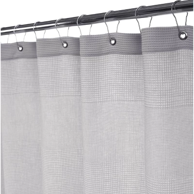 Ria Turkish Cotton Shower Curtain Silver - Enchante Home 3 Ria Turkish Cotton Shower Curtain Silver - Enchante Home
