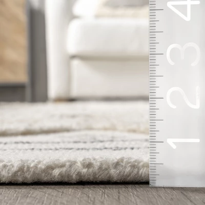 Nadette Geometric High/Low Wool Area Rug 3 Nadette Geometric High/Low Wool Area Rug - Image 2