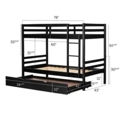 Fakto Bunk Beds With Trundle Matte Black - South Shore -Baxton Studio Store GUEST d8dfd05c 0d93 43be a7fc 8c6b9cd46eb0