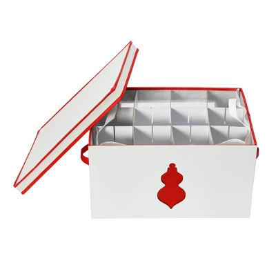 Household Essentials Ornament Storage Chest With 24 Pockets Green 10 Household Essentials Ornament Storage Chest With 24 Pockets Green - Image 8