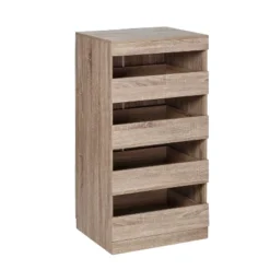 Honey-Can-Do 4 Drawer Stackable Cabinet Oak -Baxton Studio Store GUEST da72b4bd 8d95 4c48 aeb0 d8848293cf68
