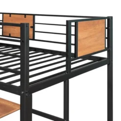 Twin Metal Loft Bed With Desk And Shelve - ModernLuxe -Baxton Studio Store GUEST dbcbe991 dfab 4511 a5b3 8ace73e6fc83