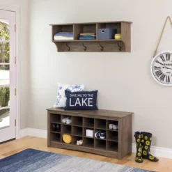 18 Pair Shoe Storage Cubbie Bench - Prepac -Baxton Studio Store GUEST dc177a62 32ae 423f b12d 21ec55f8e8c1