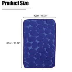 Unique Bargains Bathroom Rugs Polyester Bath Mat Machine Washable Dark Blue Cobblestone Pattern 23.62"x15.75" -Baxton Studio Store GUEST dc51fc1b 1059 4afa b3bd f101c8b45790