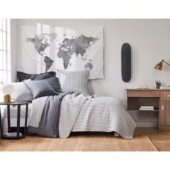 Gray Sateen Twin 3pc Sheet Set - Levtex Home -Baxton Studio Store GUEST dc53a7ac 7083 41b1 8360 a646f7f67e1b