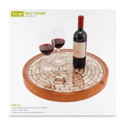 True Wine Cork Collector Lazy Susan Turntable, Wooden And Glass Storage For 130 Corks, Tabletop Or Countertop Organization, Set Of 1 -Baxton Studio Store GUEST dca85f91 e919 4775 a6ca 2a5bbf50efc2
