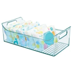 MDesign Plastic Storage Organizer Bin For Child/Kids Items, 2 Pack - Sea Blue -Baxton Studio Store GUEST dd536996 9b0d 4c05 9d3b f0671c44c86f