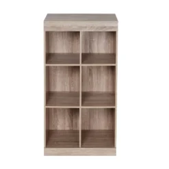 Honey-Can-Do 6 Compartment Divided Cube Cabinet Oak -Baxton Studio Store GUEST deba372b bbb8 4dd6 9d6e 5281de70f087