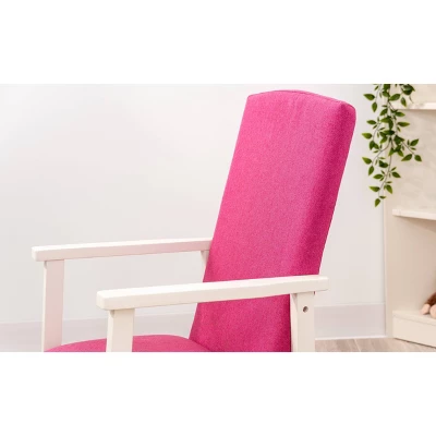 Kids' Rocking Chair With Fully Upholstered And Seat Back Pink - Gift Mark 3 Kids' Rocking Chair With Fully Upholstered And Seat Back Pink - Gift Mark