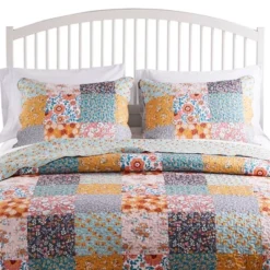 Carlie Quilted Reversible Cotton Face Pillow Sham Calico By Barefoot Bungalow