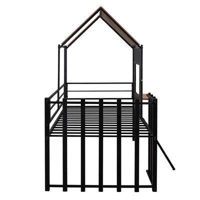 Metal Twin Size Loft Bed With Roof, Windows, Railing And Ladder - ModernLuxe 9 Metal Twin Size Loft Bed With Roof, Windows, Railing And Ladder - ModernLuxe - Image 7