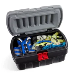 Rubbermaid 35 Gallon Black Action Packer Lockable Latch Indoor And Outdoor Storage Box Container For Home, Garage, Backyard, (Single) -Baxton Studio Store GUEST e2fc70e3 f53e 4098 b96c fedd317f4ca6