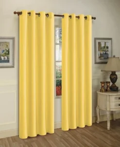 J&V TEXTILES 2 Panels Solid Grommet Faux Silk Window Curtain Drapes Treatment 58" Wide And 84" Length (Black) -Baxton Studio Store GUEST e520c0c9 c431 4a94 9423 ef6fea6aab13