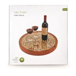 True Wine Cork Collector Lazy Susan Turntable, Wooden And Glass Storage For 130 Corks, Tabletop Or Countertop Organization, Set Of 1 -Baxton Studio Store GUEST e81dfba0 0c3f 484c 99e1 900d249c5cff