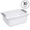 Sterilite Medium Sized Stackable Storage Bin And Organization Basket With Flip Down Accent Rails For Home And Household Organization, White (30 Pack) -Baxton Studio Store GUEST e82ebbfe ea9f 4f61 856f ba7bcab5de4f