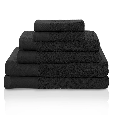 Basketweave Jacquard Cotton Modern Absorbent 6-Piece Towel Set By Blue Nile Mills 6 Basketweave Jacquard Cotton Modern Absorbent 6-Piece Towel Set By Blue Nile Mills - Image 4