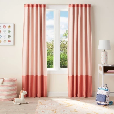 84" Tonal Blackout Window Kids' Panel Pink - Pillowfort™ 3 84" Tonal Blackout Window Kids' Panel Pink - Pillowfort™