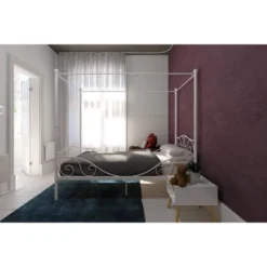 Twin Clara Metal Bed White - Room & Joy -Baxton Studio Store GUEST eaaceb52 1fe0 46b0 9526 553a112b1aee