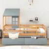 Twin Size House Low Loft Bed With Two Storage Drawers - ModernLuxe -Baxton Studio Store GUEST ebcc1074 3065 41c3 90fe d0cd546fba4d