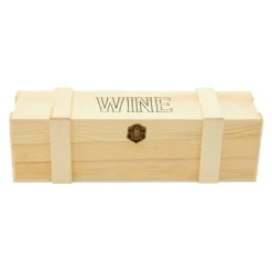 Bright Creations Wood Single Bottle Wine Gift Box, Pinewood Wooden Wine Crate Storage Case With Clasp For Birthday, Wedding, Housewarming -Baxton Studio Store GUEST ecbf5d4d ccef 422e 80f1 d1ec3de71919